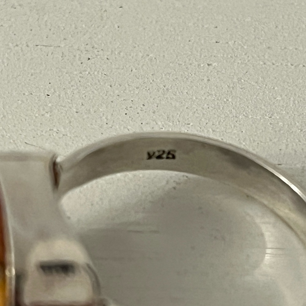 925 Solid Sterling Silver Copper Orange Spiny Oys… - image 5